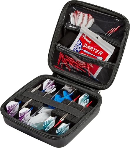 Casemaster Ventura Plus Darts Case, Holds 6 Steel Tip or Soft Tip Darts Fully Assembled, Hard Shell Dart Case with Storage Tube, Dart Storage Accessories