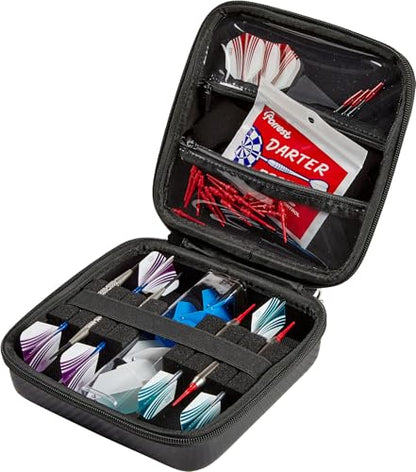 Casemaster Ventura Plus Darts Case, Holds 6 Steel Tip or Soft Tip Darts Fully Assembled, Hard Shell Dart Case with Storage Tube, Dart Storage Accessories