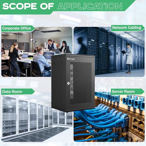 15U Server Cabinet Network Rack Enclosure Cabinet Enclosure for Computer Data Networking Electronic Equipment, Removable Side Panels, Lockable Door, 30in Depth for 19” IT Equipment, A/V Devices - size: 15U