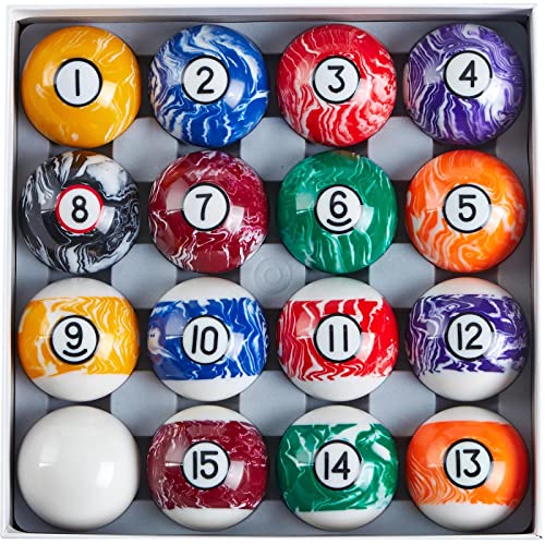 Billmart Billiard Balls Set 16 Pool Table Balls - color: Marble Premium