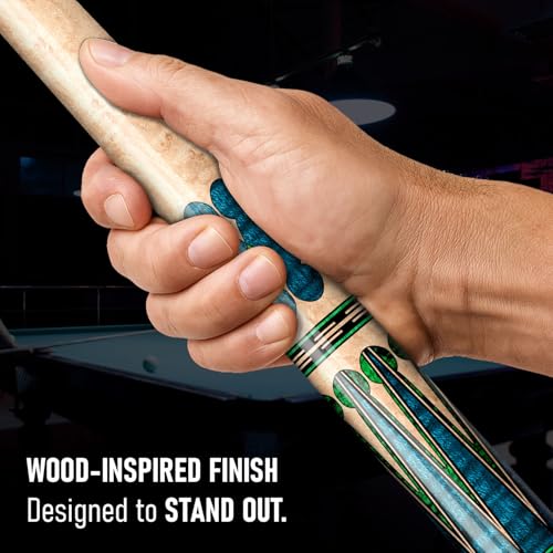 Z LUK Carbon Fiber Pool Cue Stick, Low Deflection Billiard Cue Sticks 12.5mm Tip, Professional Pool Stick for Adults with 3/8-8 Stainless Steel Joint - color: Emerald Pulse (Wrapless)