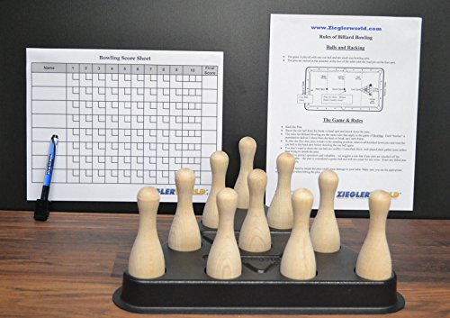 Zieglerworld Pool Table Billiard Cue Ball Bowling Game with Laminated Rules and Scorecard, Billiard Accessories