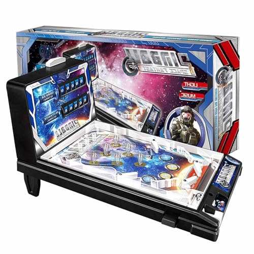PHATM Retro Mini Tabletop Marble Game Electronic Pinball Game with Lights Sounds Desktop Marble Arcade Machine for Small Rooms or Apartments