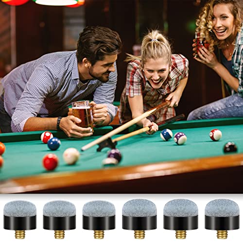 Deekin 30 Pieces Billiard Pool Cues Sticks Screw on Tip 12/13 mm Nylon Ferrules Replacement Billiard Screw in Cue Tips Pool Sticks Accessories - color: Gray