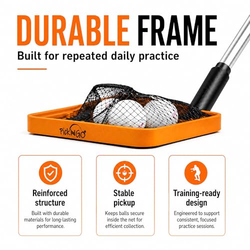 PICK 'N GO Table Tennis Ball Picker - Rapid and Efficient Ping Pong Retrieval Tool - Safe and Easy to Use Table Tennis Accessory for Players and Coaches - color: Orange & Black