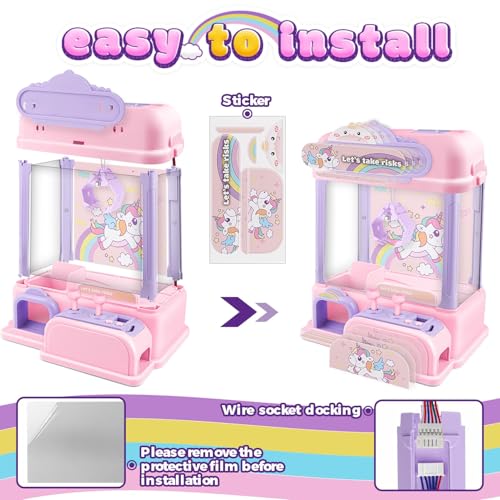 Claw Machine for Kids,Mini Claw Machine with Toys Inside,Electronic Claw Game Machine for Party Birthdays,Candy Vending Grabber Machine for Girls Ages 4 5 6 7 8 9