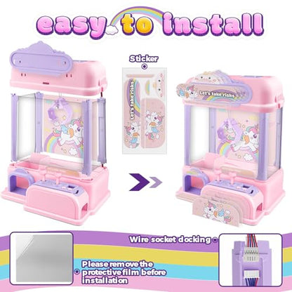 Claw Machine for Kids,Mini Claw Machine with Toys Inside,Electronic Claw Game Machine for Party Birthdays,Candy Vending Grabber Machine for Girls Ages 4 5 6 7 8 9
