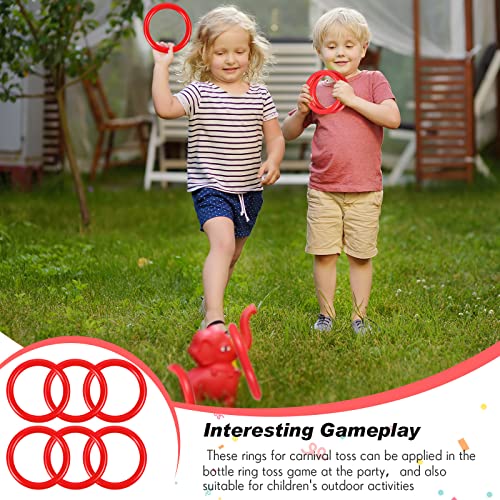 12 Pcs Small Ring Toss Rings for Bottles, 2.1 Inch Plastic Carnival Rings, Wine Toss Hoop, Small Fun Target Toys for Backyard Outdoor Parties