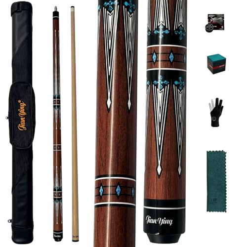 Professional Pool Cue 58" 10.5/12.5mm Tip Maple Shaft 1/2 Joint Ergonomic Grip Billiard Stick for Adults - color: PC28-12.5-SET