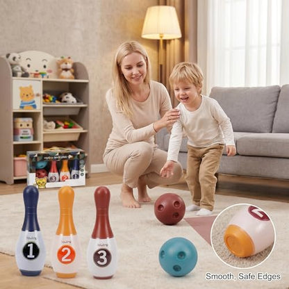Bowling Pins 6pcs Plastic Bowling Pins 2 Balls Kids Set Indoor Interactive Toddler Game Medium Size - color: Medium