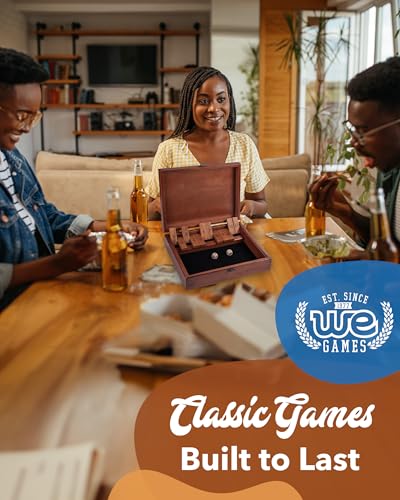 WE Games Shut-the-Box Board Game in Wooden Box with Dice - color: Brown