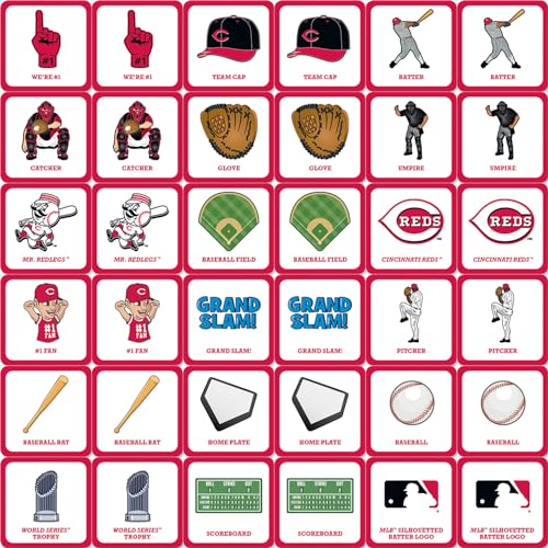 MasterPieces Officially Licensed MLB Cincinnati Reds Picture Matching Card Game for Kids and Families