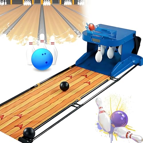 Indoor Electronic Bowling Alley Game Set - Foldable 2m/3.5m Home Bowling for Family Fun,Parent-Child Interactive Scoring Game Machine - Perfect Indoor Activity for All Ages 2m/6ft - color: 2m/6ft