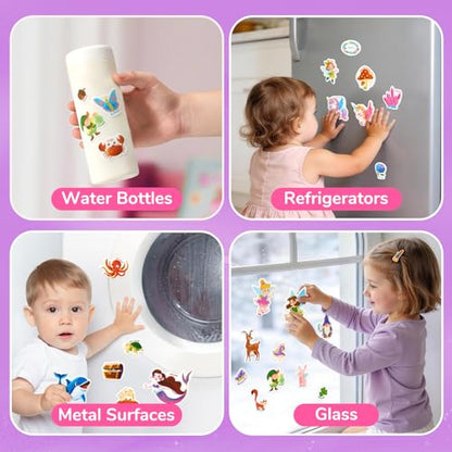 JoyCat Reusable Sticker Book Set (3-Pack): Unicorn, Fairies, Mermaid - 90 Pcs Stickers for Toddlers, Kids Sticker Activity Book, Road Trip Travel Toys, Party Favors, Birthday Gifts for Baby Girls - style: 3-Pack: Unicorn, Fairies, Mermaid