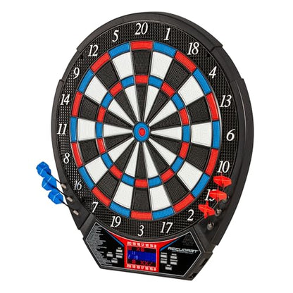 Accudart Rogue Electronic Dartboard – 15.5” Tournament Soft Tip Board, 29 Games/90 Variations, Virtual Opponent, Heckler Mode, Multi‑Color Backlit Display – Includes Built‑in Dart Holders & Darts