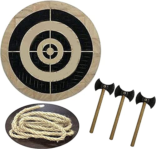 Dart Board, Wooden Target Board Set, Dart and Axe Game Target Darts Throwing Axe Paulownia Round Board, Can Also Be Used for Wall Decoration Pendants