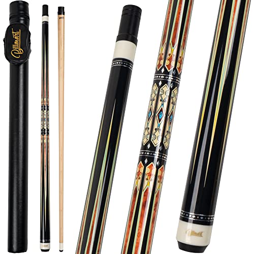 Billmart Pool Cue Stick, Low Deflection Shaft Billiard Cue Sticks with Hard Case, Pool Table Sticks Queue, 19-21 oz Pool Que - color: Brown, size: 20 oz