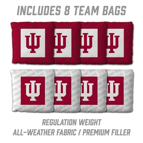YouTheFan NCAA 2' x 4' Slogan Series Professional Wood Cornhole Game with Logo Bags - color: Indiana Hoosiers