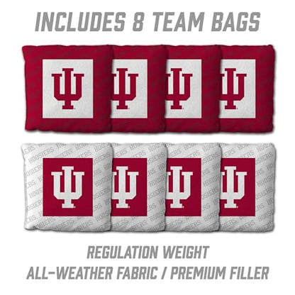 YouTheFan NCAA 2' x 4' Slogan Series Professional Wood Cornhole Game with Logo Bags - color: Indiana Hoosiers