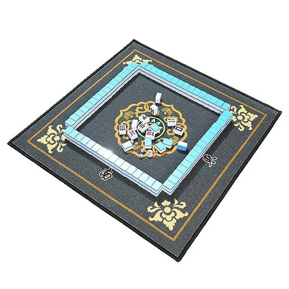 Mose Cafolo Professional Chinese Mahjong Game Set 146 Numbered Large Size Tiles with Carrying Travel Case, Complete Mahjong Tiles Set (Majiang, Mah-Jongg, Ma Jong) - color: Blue Tile