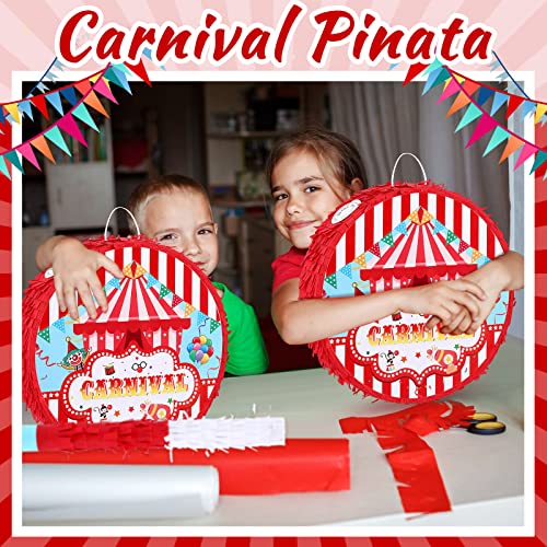 Deekin Large Carnival Piñata Stick with Blindfold Confetti Set Circus Tent Piñata for Birthday Carnival Theme Party Decorations Gaming Holiday Celebration Game Supply - style: Circus Tent