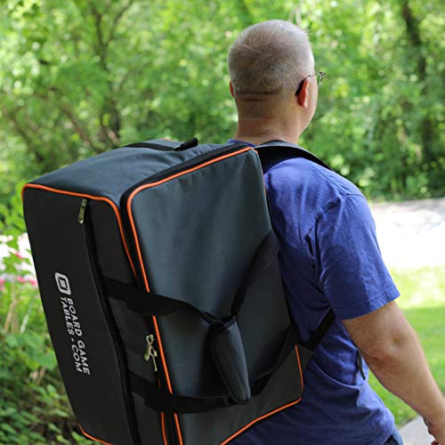 Allplay Game Haul Board Game Bag | Padded Travel Bag for Board Games & Tabletop Storage | Heavy-Duty Carry Case with Shoulder Strap, Large Capacity, Water-Resistant Design (Oxford Gray)