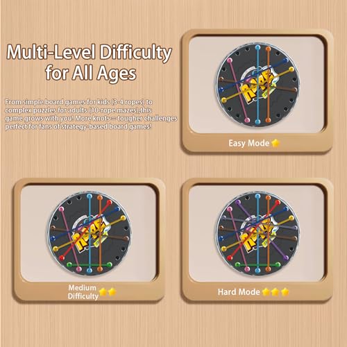 lartoys Rope Untangling Puzzle Game, Mini Travel Size Educational Strategy Board Game for Kids & Adults, Family Travel Party Games with Multi-Level Challenges, Gifts for All Ages - size: mini(6.2 in)