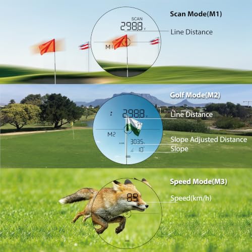 Gogogo Sport Vpro GS03 Laser Golf/Hunting Rangefinder, 1000/1200 Yards Laser Range Finder with 6X Magnification Ultra-Clear View, Lightweight, Slope, Pin-Seeker & Flag-Lock & Vibration - color: GS03