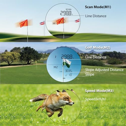 Gogogo Sport Vpro GS03 Laser Golf/Hunting Rangefinder, 1000/1200 Yards Laser Range Finder with 6X Magnification Ultra-Clear View, Lightweight, Slope, Pin-Seeker & Flag-Lock & Vibration - color: GS03