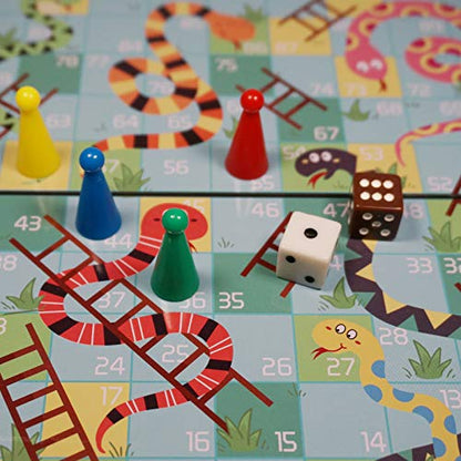 Mini Snakes and Ladders Board Game Set -7.9″, Magnetic Travel Board Game, Family Fun Toys/Gift for Kids - style: Mini Rounded Corner Style