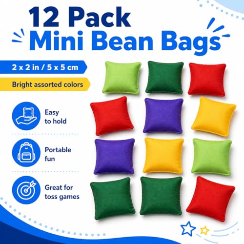 12 Pack 2inch/5cm Nylon Bean Bags Children Family Adults Outdoor Yard Games Bean Bag Toss Carnival Toy Bean Bag Toss Game