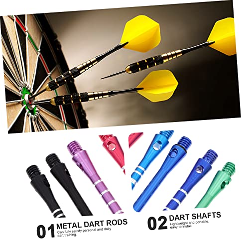 Garneck 1set Aluminum Alloy Dart Shafts Lightweight Metal Dart Rods and Easy to Install for Enhanced Control