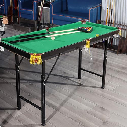 Folding Pool Table, Portable Billiard Tables Game Set with Cues, Balls, Rack, Chalk and Brush for Home, Office, Recreation Room(120x63x80cm/47.2x24.8x31.4in)