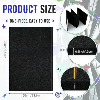 Dartboard Surround Dartboard Wall Protector, 60x90cm Thick Felt Darts Wall Protector with Adhesive Backing, Foldable and Cut-to-Fit Surround