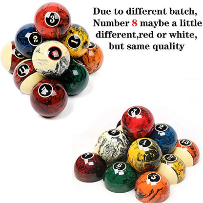 CUPPA Professional Pool Balls/Billiard Balls Set, Complete 16 Balls for Pool Tables - color: Dark Style