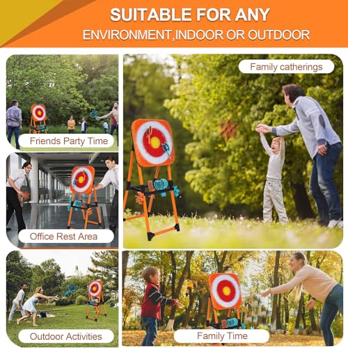 Portable Axe Throwing Game, Throwing Bristle Target with 16 Throwing Axes Set for Backyard, Indoor & Outdoor,Yard Games, Carnival Games