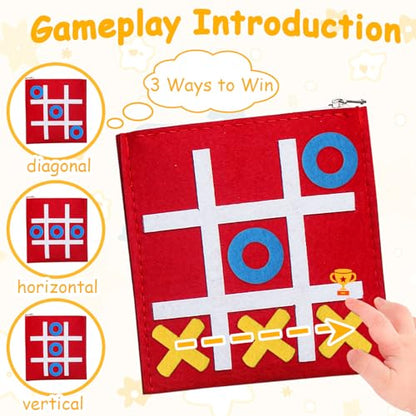 48 PCS Tic Tac Toe Board Game,Foam Tic-Tac-Toe Mini Board Game for Kids Family Classic Educational Toys Indoor Party Game Birthday Party 5"x5"