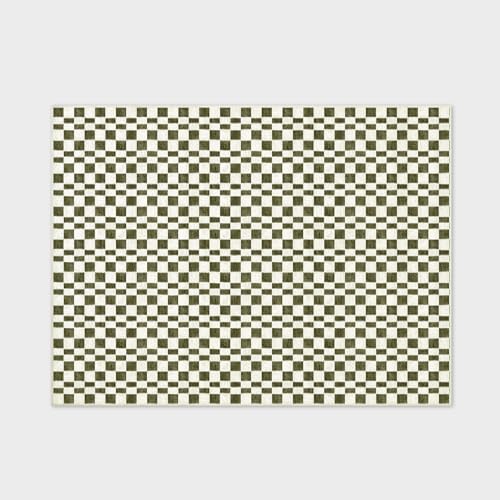 EVERGRACE Checkered Plaid Area Rug 9x12, Soft Faux Wool Rugs Washable Anti Slip Rugs Large Rug Carpet for Entryway Bedroom Living Room Hallway Kitchen Dining Room and Laundry Room, Olive Green - color: Olive Green, size: 9' x 12' (Rectangular)