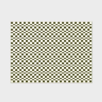 EVERGRACE Checkered Plaid Area Rug 9x12, Soft Faux Wool Rugs Washable Anti Slip Rugs Large Rug Carpet for Entryway Bedroom Living Room Hallway Kitchen Dining Room and Laundry Room, Olive Green - color: Olive Green, size: 9' x 12' (Rectangular)