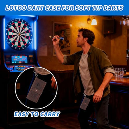 lotoo Leather Dart Case for Soft Tip Darts, Cross with Bible Verse Holds 3 Darts Storage for Tips, Shafts, Flights