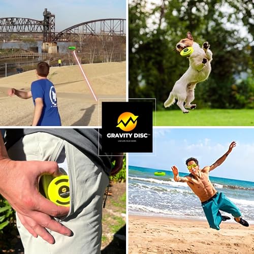 Gravity Disc - Mini Flying Discs 6-Pack, Pocket-Sized, Flies 200+ Feet, Disc Golf Accessories, Ultimate Frisbee, Trick Shots, Gadgets for Camping, Outdoor Fun & Yard Games