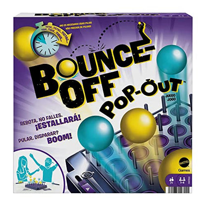 Mattel Games Bounce-Off Pop-Out Party Game for Family, Teens, Adults and Game Night, Balls Go Flying, No Batteries Required