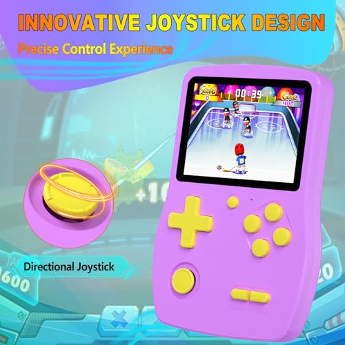 32 Bit Handheld Games for Kids Preloaded 139 Video Games, Portable Video Gaming Player with 3.0" IPS Screen and Rechargeable Battery, Mini Travel Games Electronic Gifts Toys for Boys Girls, Purple - color: Purple
