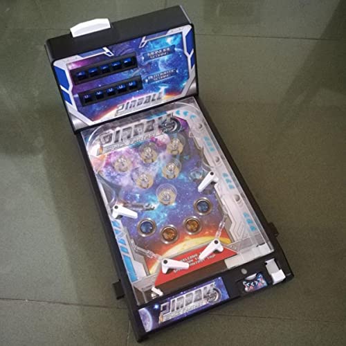 Mini Pinball Game for Kids, Desktop Pinball Machine, Kids Mini Arcade Pinball Toy with Launcher & Metal Ball, Desktop Ball Shooting Toy, for Boys Girls Birthday