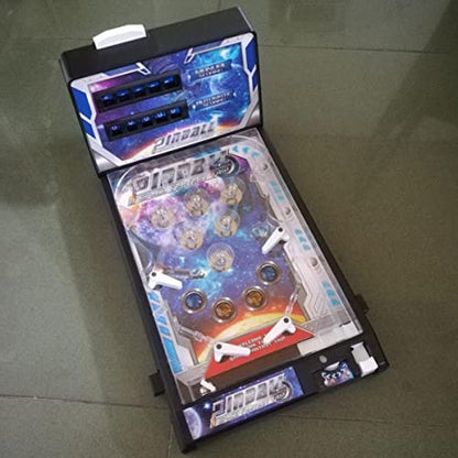 Mini Pinball Game for Kids, Desktop Pinball Machine, Kids Mini Arcade Pinball Toy with Launcher & Metal Ball, Desktop Ball Shooting Toy, for Boys Girls Birthday