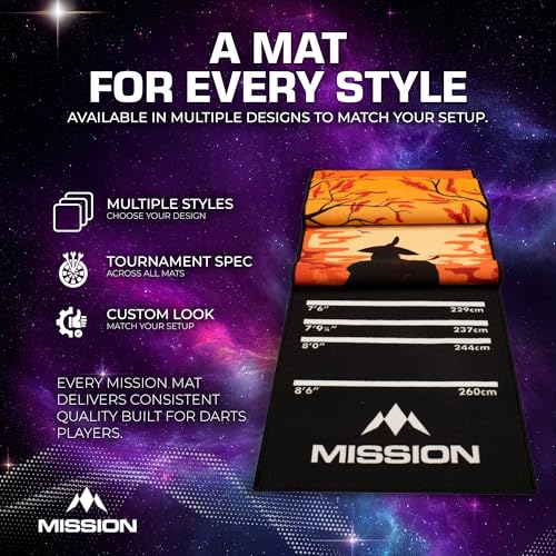 Mission Darts | Lightweight Carpet Dart Mat | Available in Multiple Designs.