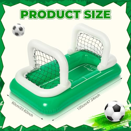 Inflatable Soccer Field Beverage Cooler with Goal Nets, 2026 Soccer Party Supplies, 47.2" Ice Serving Bar and Floating Pool Cooler for Drinks, Backyard Tailgate Game Day Decor