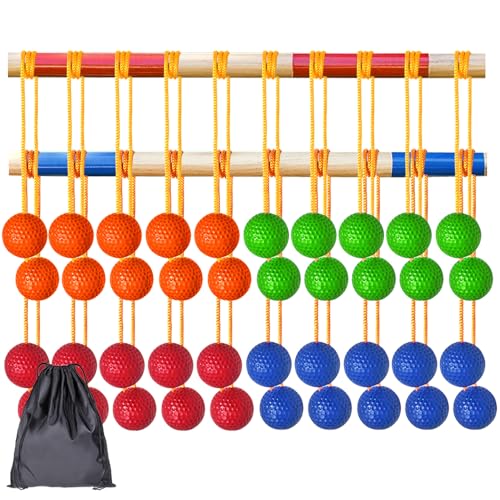 20 Packs Ladder Balls with Bags, 5 Pack x 4 Colors Ladder Replacement Ball for Garden Outdoor Throwing Game (Orange Blue Red Green, Each 5pcs)