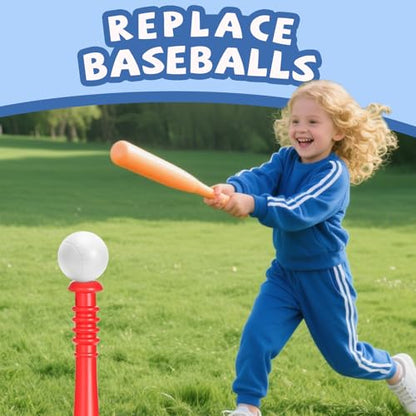 YongnKids 12 Pcs Toddler Baseball Balls Replacement T-Ball, 2.75" Plastic Baseballs with Mesh Bag Perfect for Tee-Ball Practice, Baseball Hitting & Training,Softball,Sports Theme Party Favors Gifts