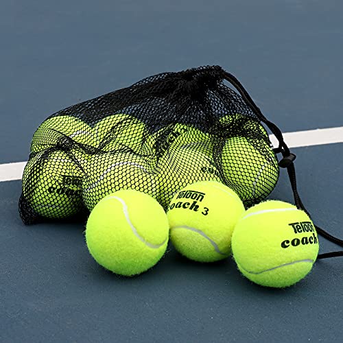 Teloon Pressure Training Tennis Balls-12 or 18 Count-Mesh Carry Bag，4 Colors Available，Pressureless Training Exercise Tennis Balls for Beginners. - color: Regular color-12pcs
